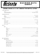Grizzly G0602 Machine Data Sheet