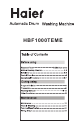 Haier HBF1000TEME User Manual