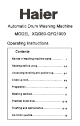 Haier QFQ100 Operating Instructions Manual
