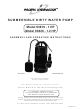 Pacific hydrostar SUBMERSIBLE DIRTY WATER PUMP 93819 Assembly And Operating Instructions Manual