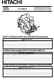 Hitachi C 6DC2 Safety And Instruction Manual