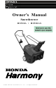 Honda Harmony HS520A Owner's Manual