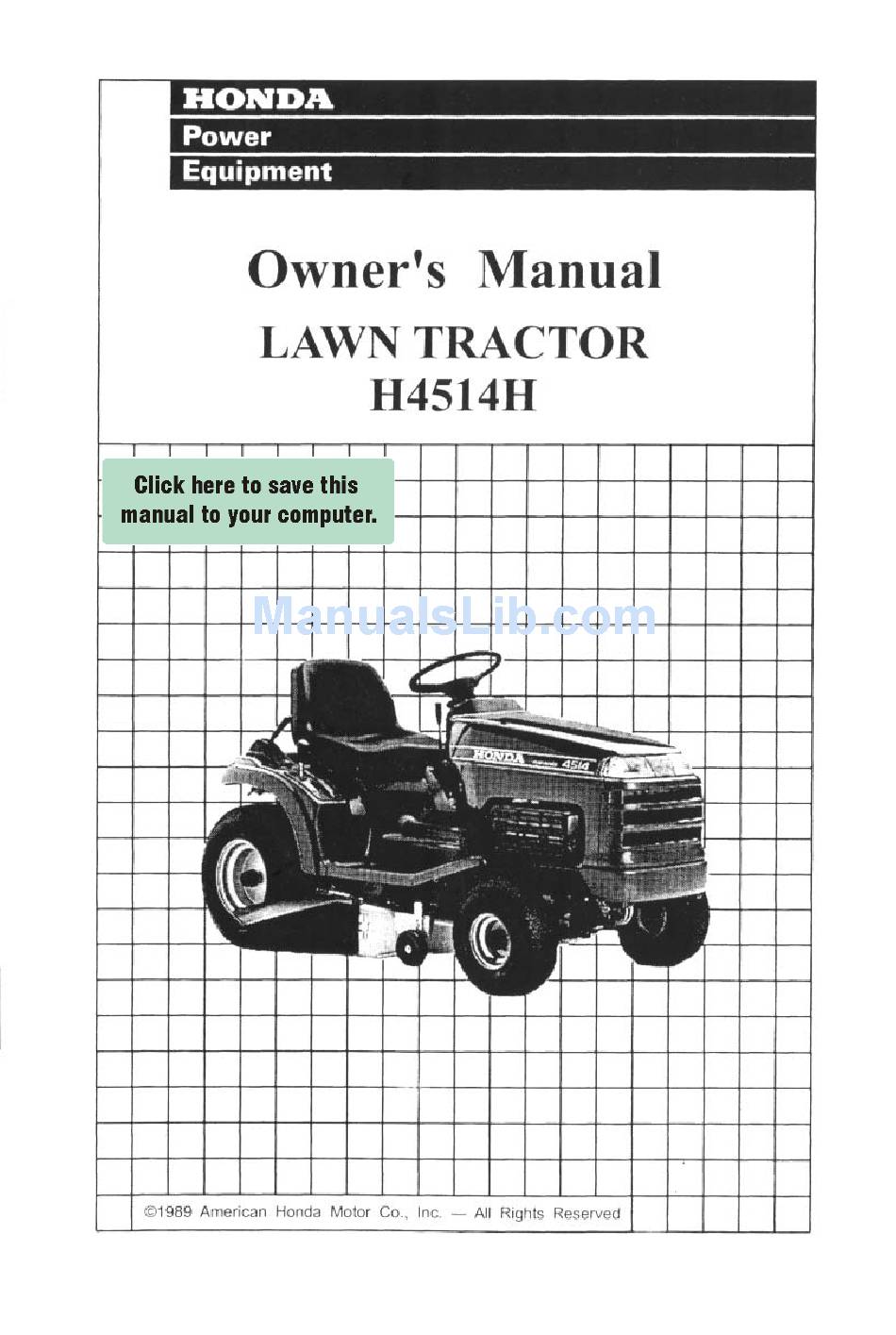 HONDA H4514H OWNER'S MANUAL Pdf Download | ManualsLib