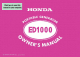 Honda ED1000 Owner's Manual