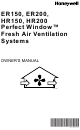Honeywell PERFECT WINDOW ER150 Owner's Manual