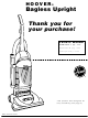 Hoover Upright Bagless Vacuum Cleane Owner's Manual