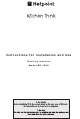 Hotpoint BS 1400 Instructions For Installation & Use