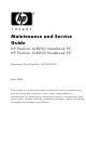 HP dv8000 - 403809-001 Notebook Laptop Keyboard Maintenance And Service Manual