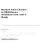HP FIBRE CHANNEL TO SCSI ROUTER M8201R Installation And User Manual