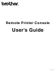 Brother Remote Printer Console User Manual