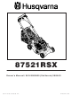 Husqvarna 87521RSX Owner's Manual