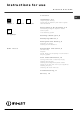 Indesit SIXL 126 S Instructions For Use Manual