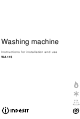 Indesit WA 115 Instructions For Installation And Use Manual