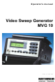 Kathrein Video Sweep Generator MVG 10 Operator's Manual