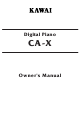 Kawai CA-X Owner's Manual