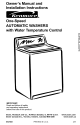 Kenmore Washer Owner's Manual And Installation Instructions
