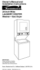 Kenmore LAUNDRY CENTER 3405594 Owner's Manual And Installation Instructions