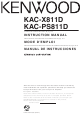 Kenwood eXcelon KAC-PS811D Instruction Manual