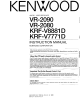 Kenwood KRF-V8881 D Instruction Manual