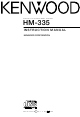Kenwood HM-335 Instruction Manual