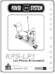 Keys Fitness Leg Press Attachment KPS-LP1 Owner's Manual