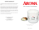 Aroma ARC-851 Instruction Manual & Cooking Manual