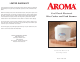 Aroma ARC-946 Instruction Manual & Cooking Manual