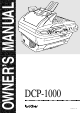 Brother DCP-1000 Owner's Manual