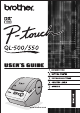 Brother P-Touch QL-500 User Manual
