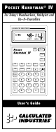 Calculated Industries Pocket Handyman IV User Manual