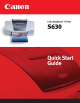 Canon S630 - S 630 Color Inkjet Printer Quick Start Manual