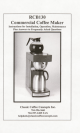 Classic Coffee Concepts RCB130 Instructions For Installation, Operation, Maintenance