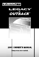 Subaru 2001 Legacy Owner's Manual