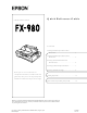 Epson C276001 - FX 980 B/W Dot-matrix Printer Quick Reference Manual