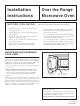 Frigidaire Microwave Oven Installation Instructions Manual