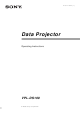 Sony VPL-DS100 Operating Instructions Manual