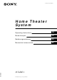 Sony HT-BE1 Operating Instructions Manual