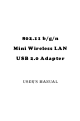 Abocom 802.11 b/g/n Mini Wireless LAN USB 2.0 Adapter None User Manual