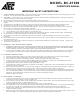 Atec BC-91009 Operator's Manual