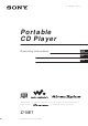 Sony D-NE1 - Portable Cd Player Operating Instructions Manual