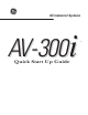 GE AV-300i Quick Start Up Manual