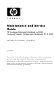 HP HP COMPAQ BUSINESS NOTEBOOK PC X1000 Maintenance And Service Manual