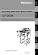 Panasonic 403171 Operating Instructions Manual