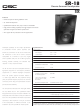 QSC Cinema Surround Loudspeaker SR-18 Specification Sheet