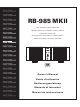 Rotel RB-985 MKII Owner's Manual