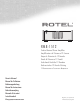Rotel RC-1580 Owner's Manual