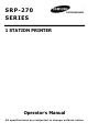 Samsung SRP-270DP - SRP 270D Two-color Dot-matrix Printer Operator's Manual