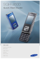 Samsung SGH-J600 Quick Start Manual
