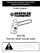 Greenlee 43179 Limb-Lopper Operation, Service And Parts Instruction Manual