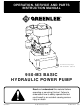 Greenlee 950-M3 Operation, Service And Parts Instruction Manual